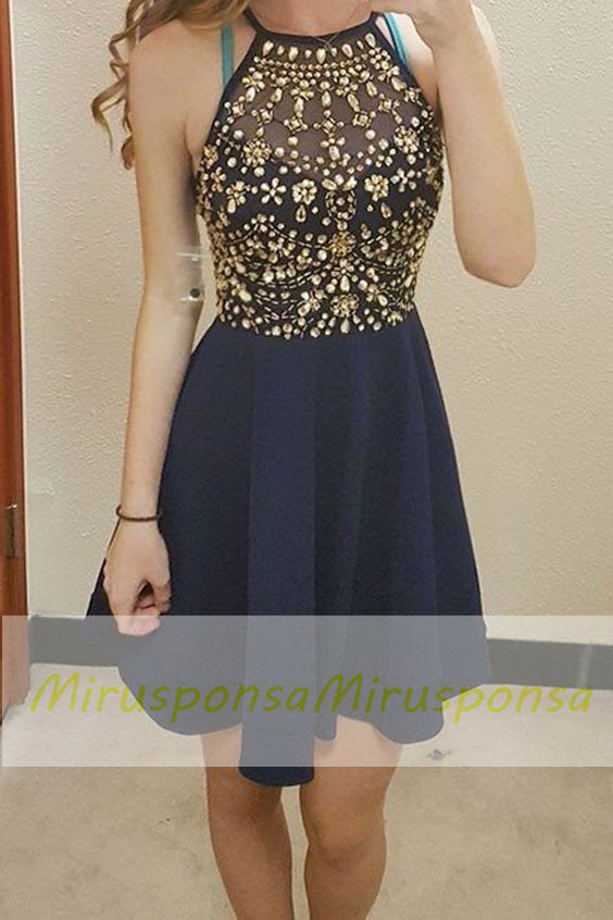 Teens in Short Halter Dresses